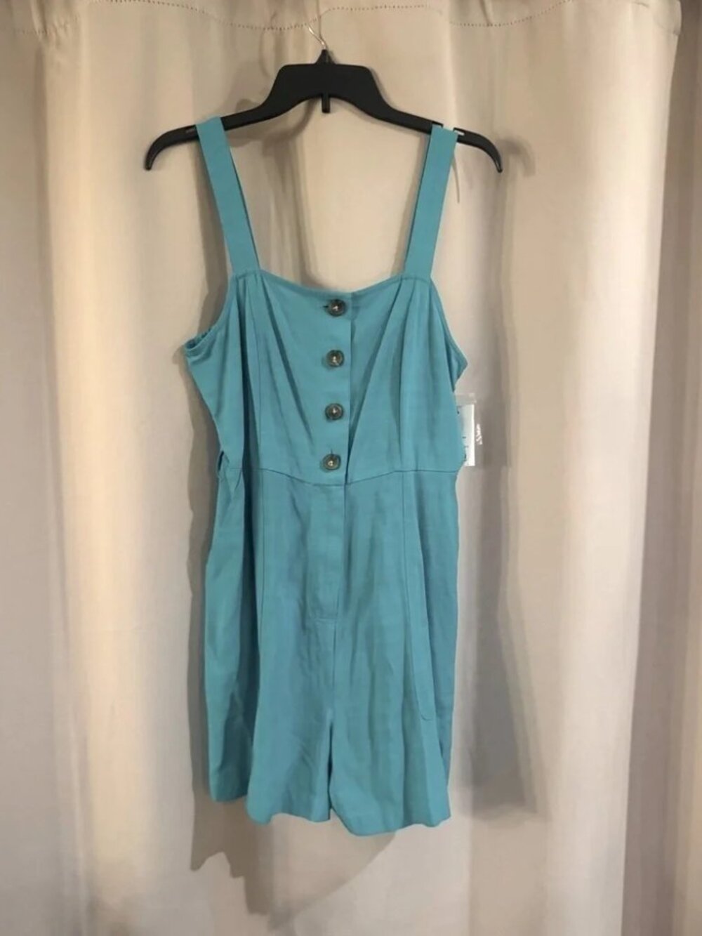 Nine West NWT Blue Button-Front Romper